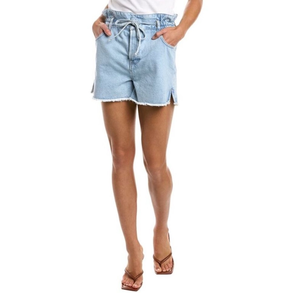7 For All Man Kind paper bag mom short light denim 27